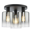 Där Savannah flush ceiling light black smoked, UK version