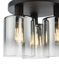 Där Savannah flush ceiling light black smoked, UK version