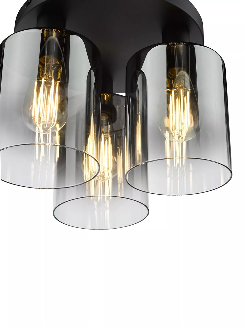Där Savannah flush ceiling light black smoked, UK version