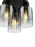 Där Savannah flush ceiling light black smoked, UK version