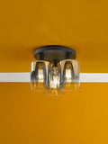 Där Savannah flush ceiling light black smoked, UK version