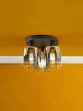 Där Savannah flush ceiling light black smoked, UK version
