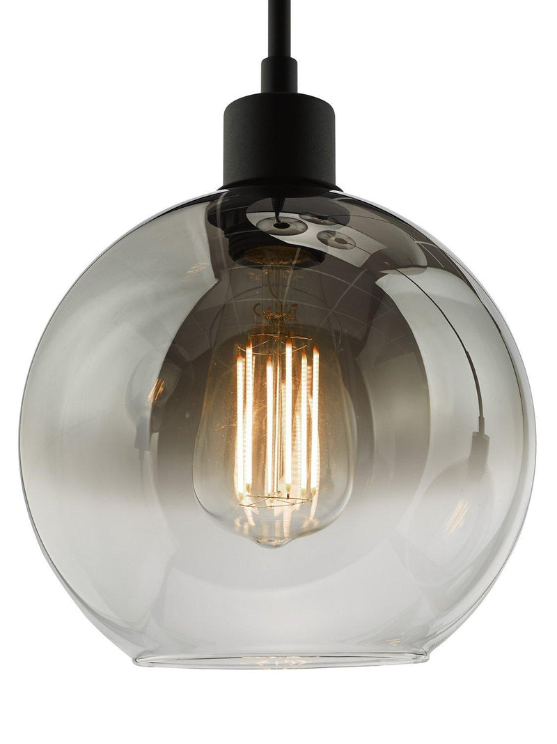 Där Lycia three glass globe pendant light, from the UK