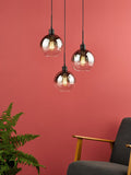 Där Lycia three glass globe pendant light, from the UK