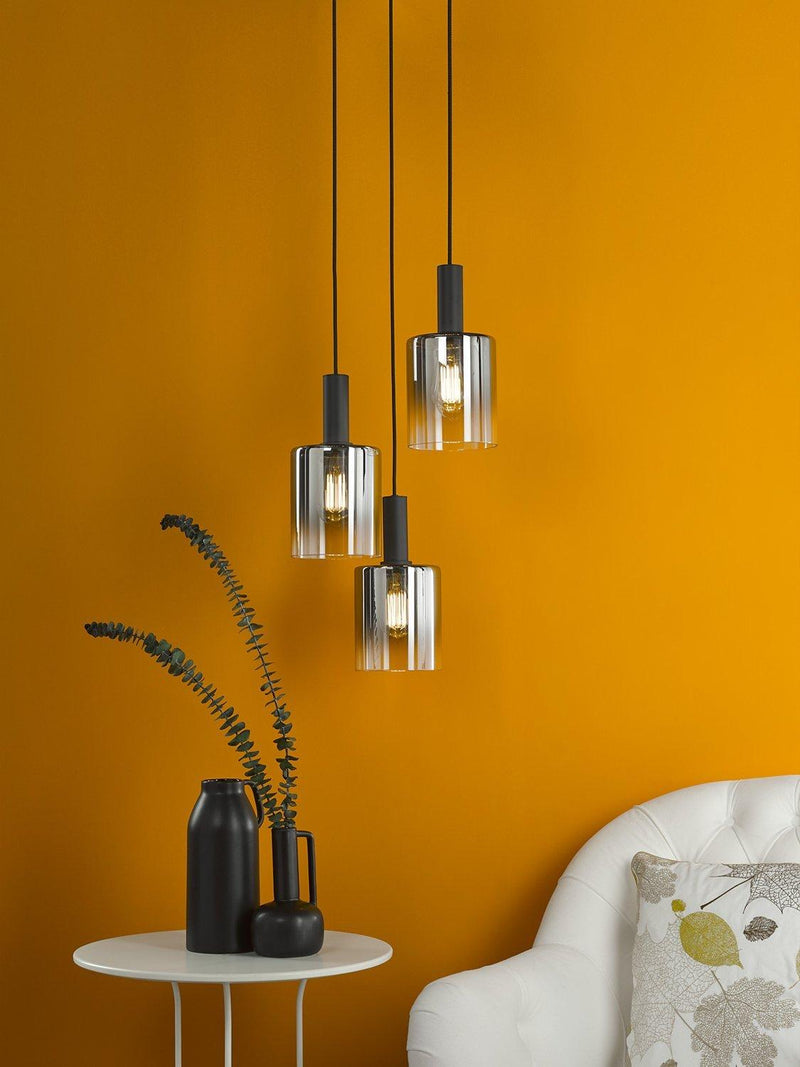 Där Savannah 3 pendant cluster light black smoked - British product