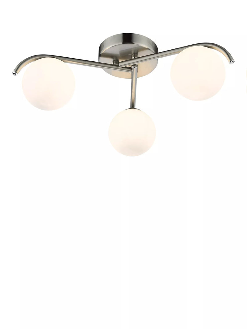 Där Orlena semi-flush ceiling light with opal glass - British product