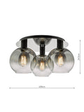 Där black ombre flush ceiling light - British product