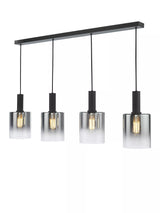 John Lewis Där Savannah 4 Arm Bar Ceiling Light Black Smoked- Buy online at McGrocer