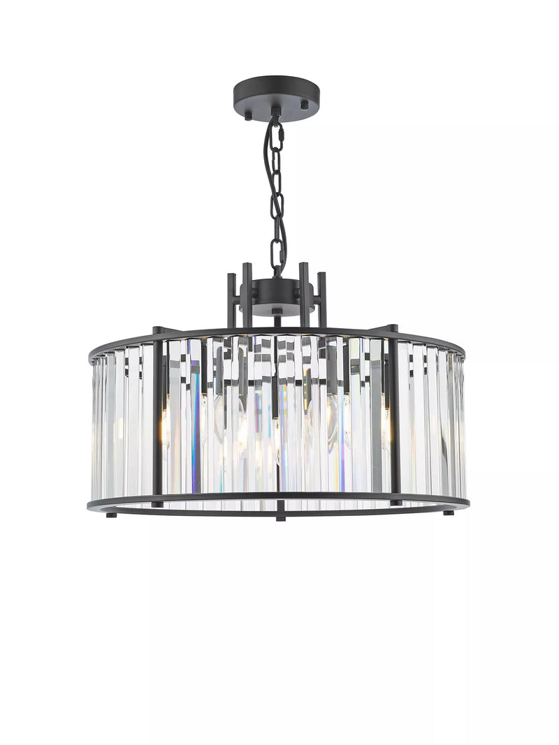 Där Kiran glass 5-arm pendant ceiling light, UK version