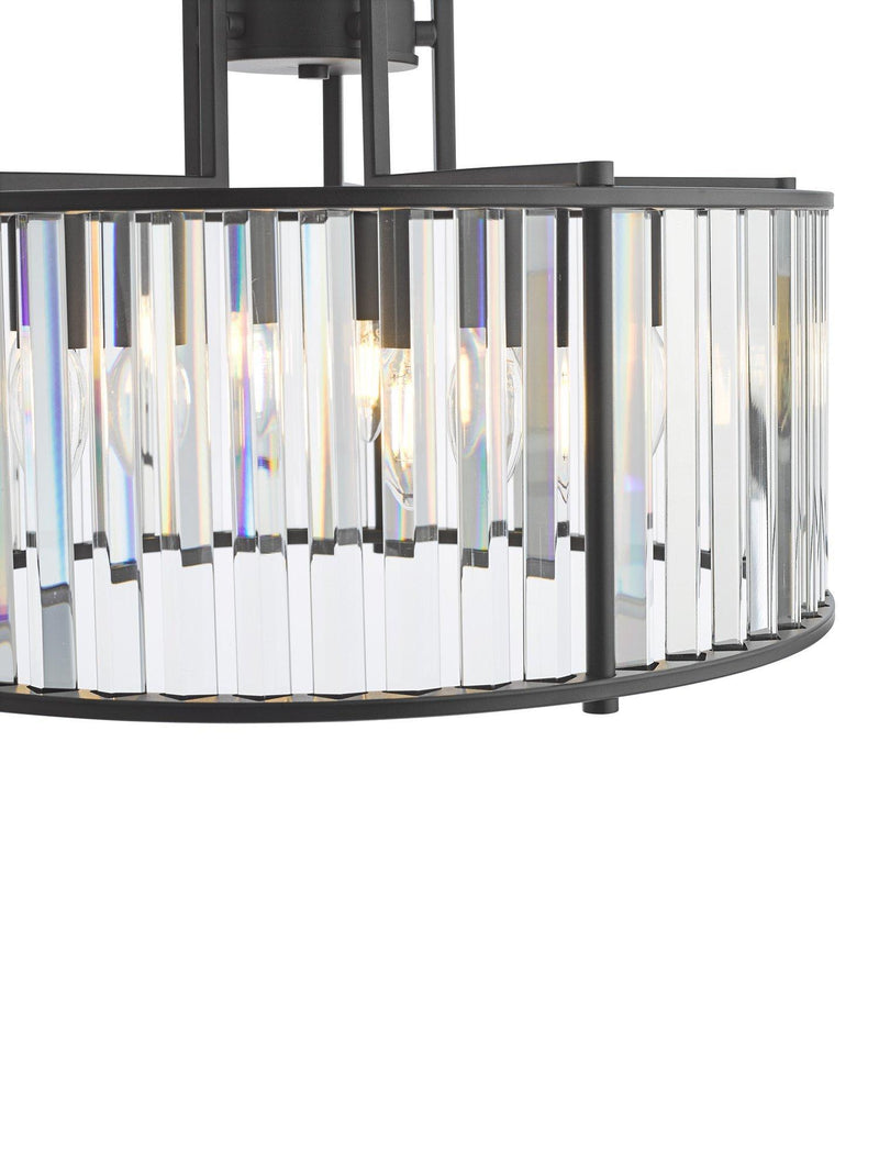 Där Kiran glass 5-arm pendant ceiling light, UK version