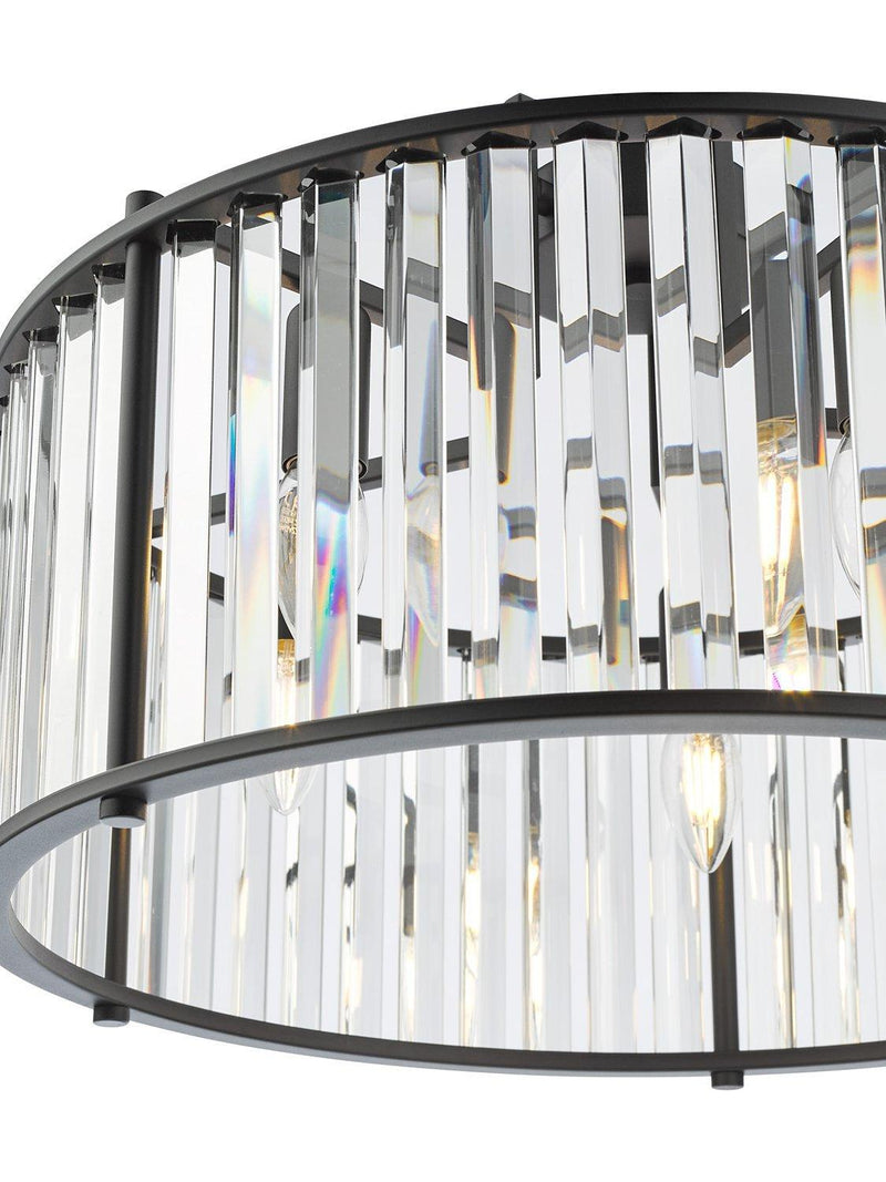 Där Kiran glass 5-arm pendant ceiling light, UK version