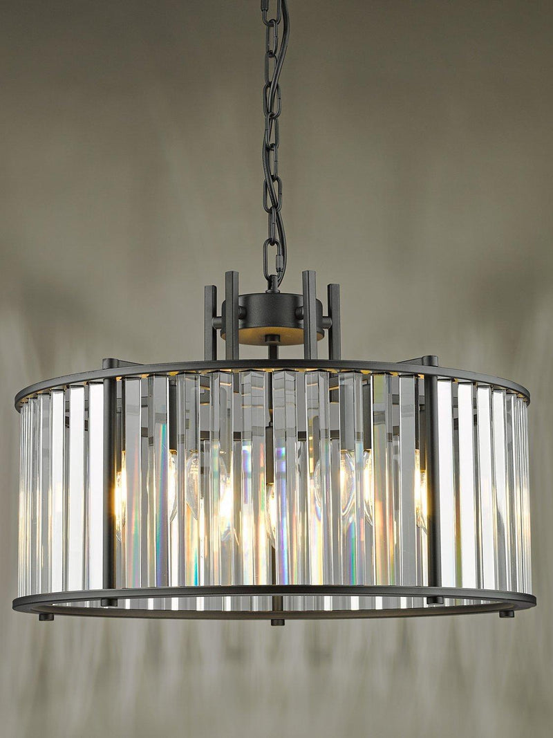 Där Kiran glass 5-arm pendant ceiling light, UK version