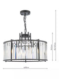 Där Kiran glass 5-arm pendant ceiling light, UK version