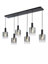 John Lewis Där Savannah 6 Arm Bar Ceiling Light Black Smoked- Buy online at McGrocer