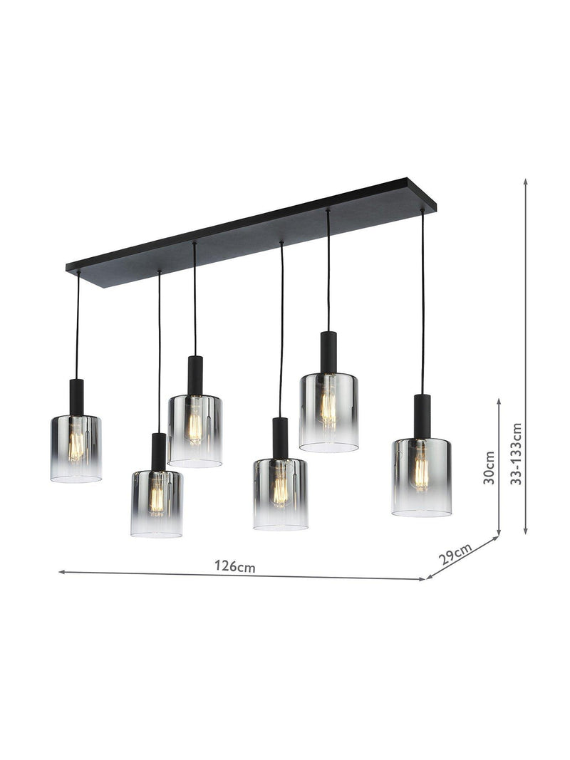 Där Savannah ceiling light black smoked glass - British product