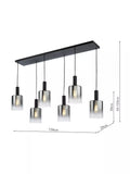 Där Savannah ceiling light black smoked glass - British product