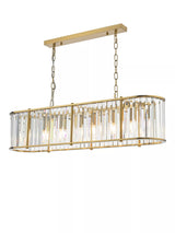 John Lewis Där Kiran Glass 7 Arm Bar Ceiling Light, Black- Buy online at McGrocer