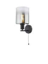 John Lewis Där Savannah Glass Wall Light, Black/Smoked- Buy online at McGrocer