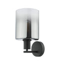 Där black and smoked glass wall light, imported from the UK