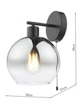 Där Lycia glass wall light - British product