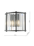 Där Kiran Glass 2 Arm Wall Light - British product