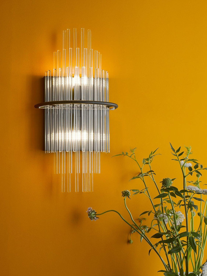 Där Lukas tiered glass wall light antique finish, imported from the UK