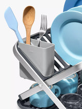 John Lewis Aluminium Fold Flat Dish Rack with Removable Utensil Cup- Buy online at McGrocer