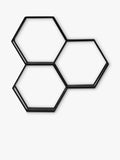 Gallery Direct honeycomb wall shelving unit black 70x68cm - British product