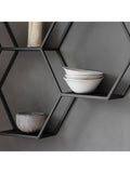 Gallery Direct honeycomb wall shelving unit black 70x68cm - British product