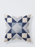 John Lewis navy quilted star cushion 50cm, imported from the UK