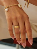 Daisy London Topaz Eternity Ring gold plated sterling silver (British brand)
