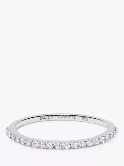 John Lewis Daisy London Topaz Half Eternity Ring Silver- Buy online at McGrocer