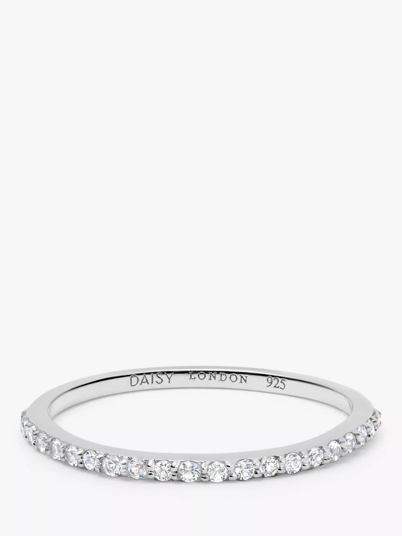 Daisy London Topaz Half Eternity Ring Silver
