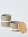 John Lewis grey stoneware caddy stack for tea coffee sugar (British brand)