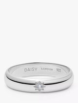John Lewis Daisy London Topaz Engraved Star Band Ring Silver- Buy online at McGrocer