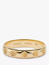 John Lewis Daisy London Star Engraved Band Ring Gold- Buy online at McGrocer