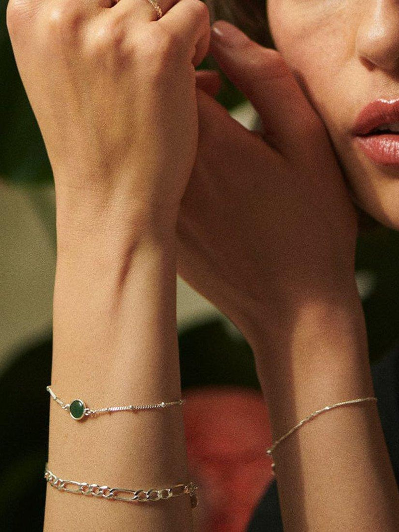 Daisy London aventurine bobble chain bracelet 16cm, imported from the UK