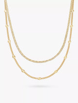 John Lewis Daisy London Sunburst Engraved Layered Chain Necklace Gold- Buy online at McGrocer