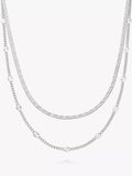 Daisy London Sunburst Engraved Layered Chain Necklace Gold