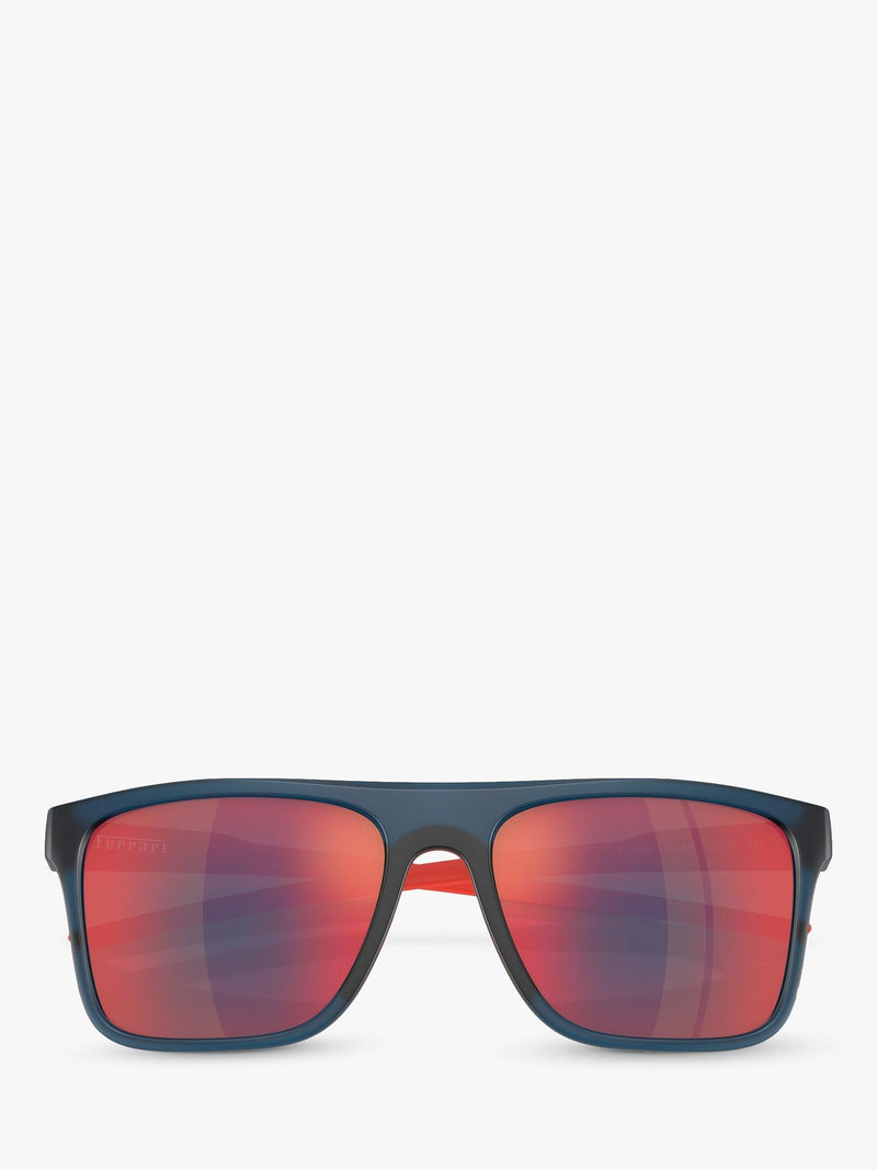 Scuderia Ferrari men's square sunglasses opal blue/red, imported from the UK