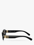 Miu Miu women's oval sunglasses black, imported from the UK