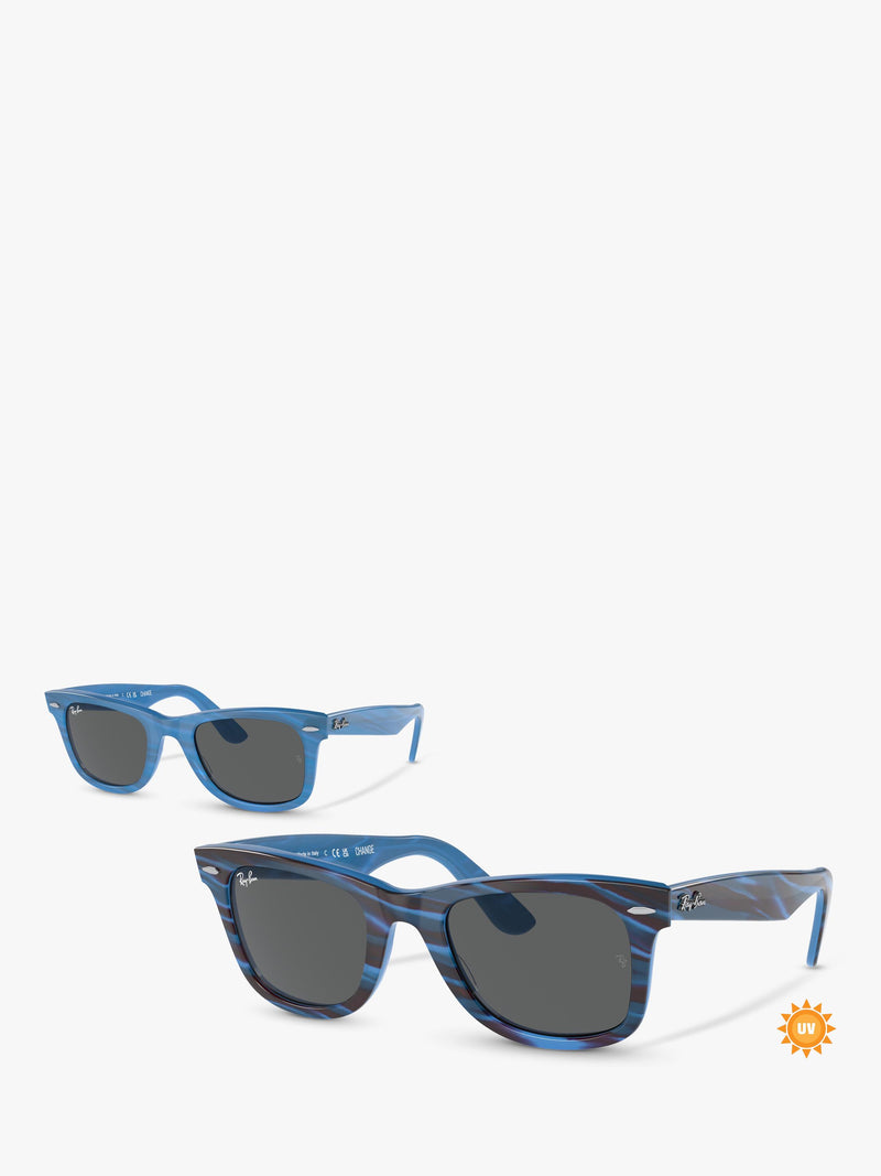 Ray-Ban RB2140 rectangular sunglasses blue, imported from the UK