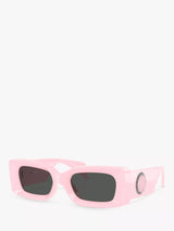 John Lewis Versace VE4474U Women's Medusa Medallion Rectangular Sunglasses, Pink- Buy online at McGrocer