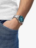 Tissot Seastar Powermatic 80 automatic watch silver bracelet blue dial, UK version