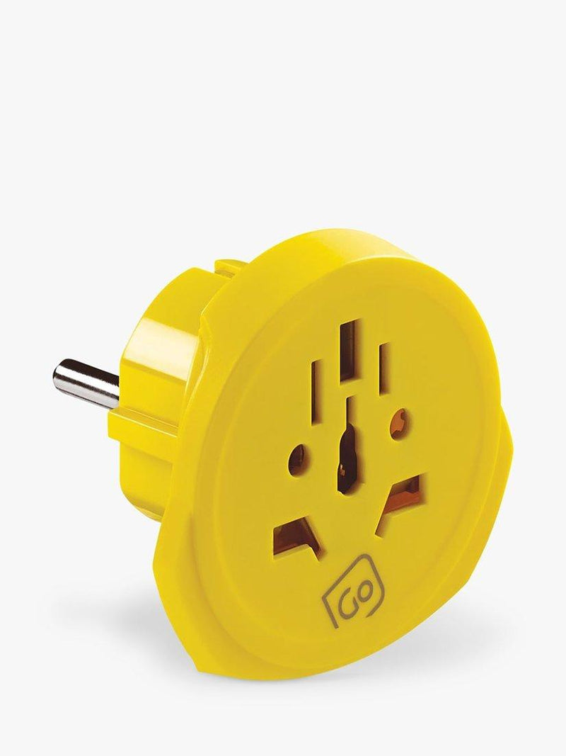 Go Travel worldwide adaptor with dual USB ports compact travel plug, imported from the UK