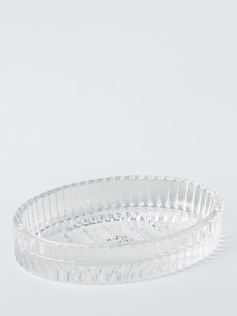 John Lewis fluted glass soap dish in clear, UK version