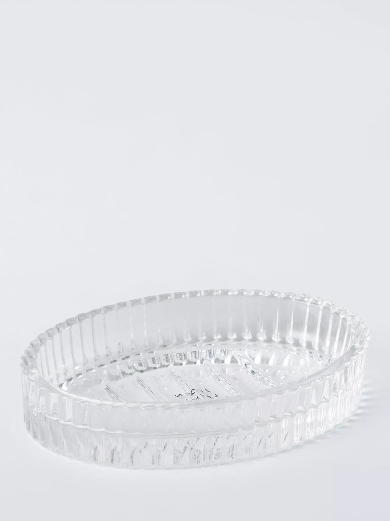John Lewis fluted glass soap dish in clear, UK version