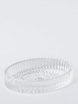 Porte-savon en verre cannelé transparent John Lewis, accessoire de salle de bain