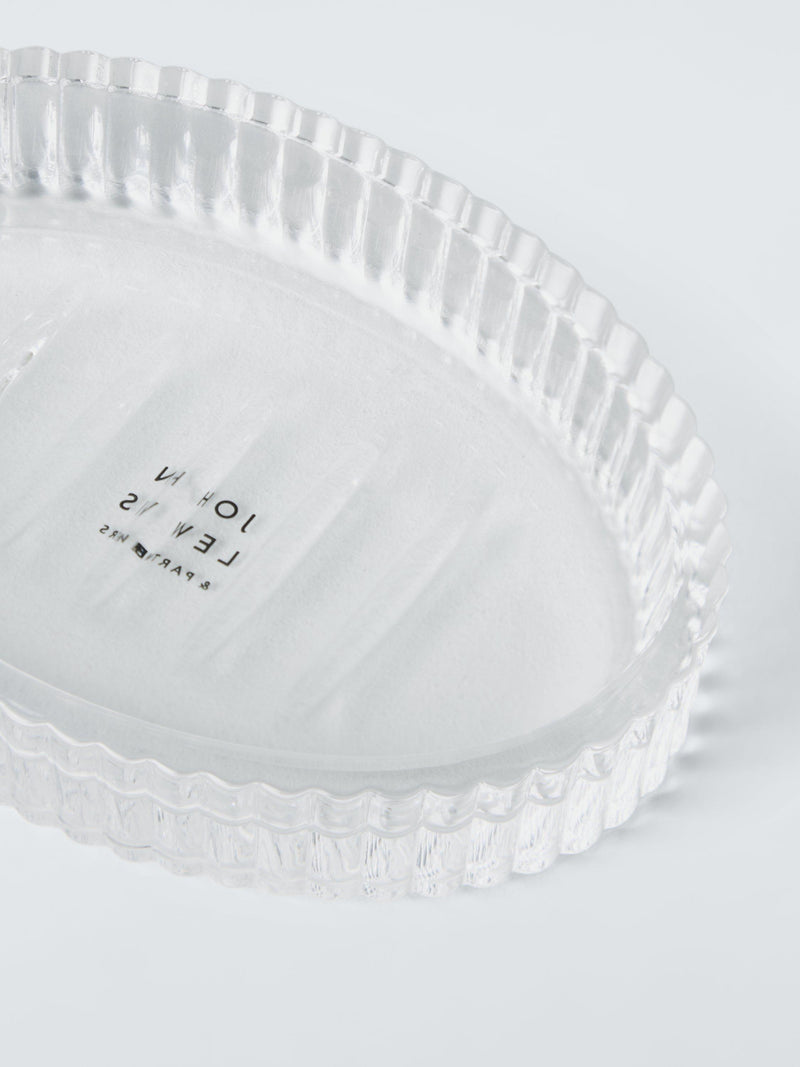 John Lewis fluted glass soap dish in clear, UK version