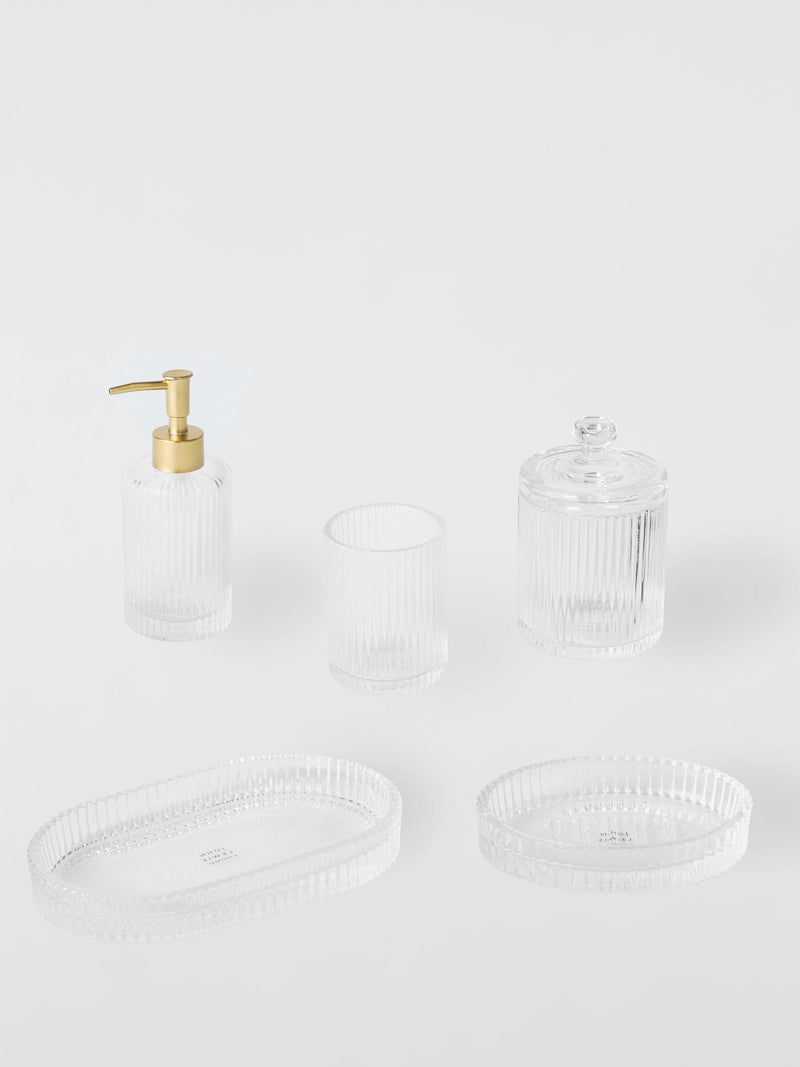 John Lewis fluted glass soap dish in clear, UK version